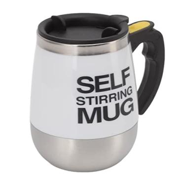 Imagem de Caneca de Mistura Automática com Revestimento Aço Inoxidável Alimentada por Bateria Copo Elétrico para Café Chá Chocolate Quente Leite Batidas Proteín