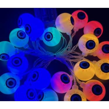 Imagem de Cordão de luzes de Halloween de 150 cm, alimentadas por bateria, decoração assustadora para festas, casa e jardim, cores claras quentes, pilhas não incluídas