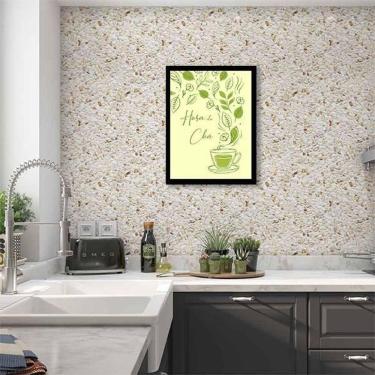 Imagem de Quadro Decorativo Desenho Hora Do Chá Moldura Preta 24X18Cm