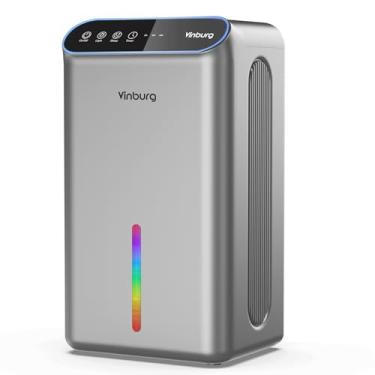 Imagem de Desumidificador doméstico de 800 m², desumidificador para porão com mangueira de drenagem, desligamento automático, modo de suspensão, temporizador de 3 marchas, filtro reutilizável, pequenos