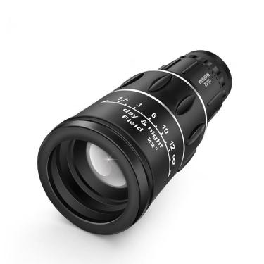 Imagem de Monóculo Profissional 16x52 Diurno e Noturno Portátil Preto Alcance 66M/8000M-Unissex