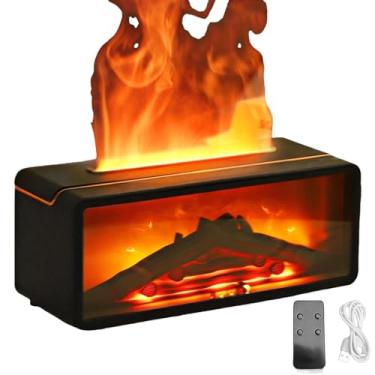 Imagem de Jiawu Difusor de Umidificador de Lareira, Difusor de Chama de 150ml para óleos Essenciais, Umidificadores de Ar de 7 Cores de Aromaterapia Com Controle Remoto para Casa,