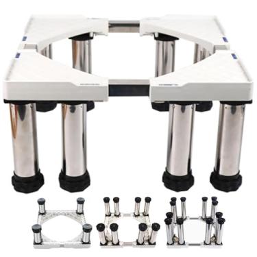 Imagem de Base ajustável para máquina de lavar e secar pedestais 71 cm de largura, ajuste universal, capacidade de 362 kg, pedestal para máquina de lavar e secar geladeira, suporte universal, branco8