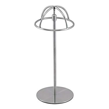 Imagem de Suporte de joias aço inoxidável chapéu peruca expositor loja de roupas chapéu expositor prateleira de exibição altura ajustável exibição de joias (cor: prata)