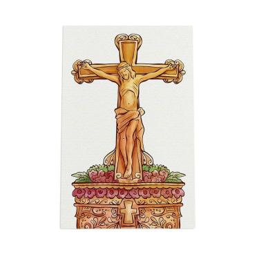 Imagem de Quadro Desenho Jesus Cristo Crucificado Canvas 60X40Cm