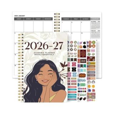 Imagem de Planejador Semanal E Mensal A5 2026-2027, Organizador Espiral, Calendá
