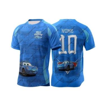 Imagem de Camiseta Masculina Respirável De Anime Carros Futebol Esportiva Lightn