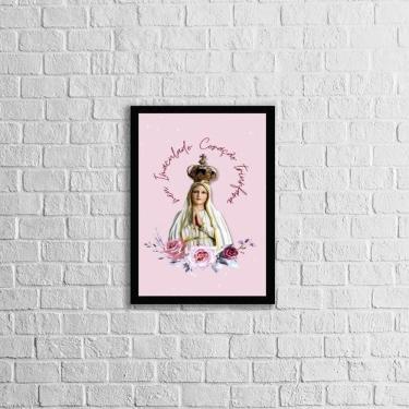 Imagem de Quadro Meu Imaculado Coração Triunfará 33X24Cm Moldura Preta