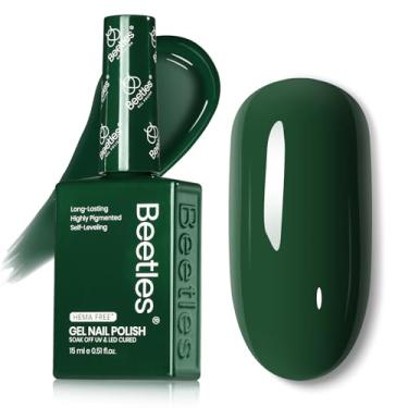 Imagem de Esmalte em gel verde escuro Beetles – Esmalte em gel de cor verde floresta tropical, 1 peça, 15 ml, frasco colorido sem presunto, de imersão UV, presente de manicure para mulheres