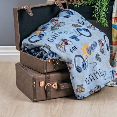 Imagem de Manta Solteiro Infantil Bouti Kids Flannel Microfibra 1 Peça Game