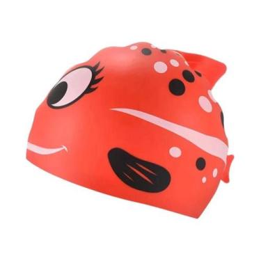 Imagem de Touca De Natação Infantil De Silicone Impermeável Com Design De Peixe 