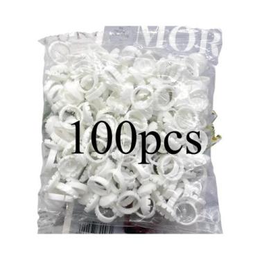 Imagem de 100 Peças De Anéis Descartáveis Para Cola De Cílios, Suporte Para Copo