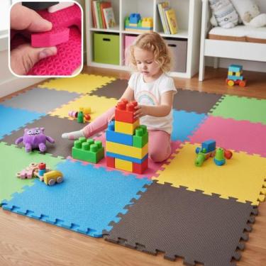 Imagem de Kit 20 Placas Tatame Tapete EVA 50x50cm 10mm Linha Econômica Piso Anti