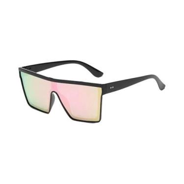 Imagem de Óculos De Sol Unissex Vintage Com Armação Quadrada E Proteção UV, Pret