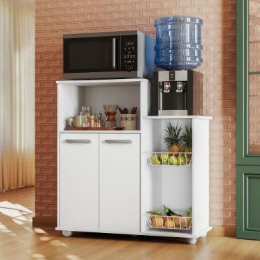Imagem de Armário Multiuso Fruteira Sollys 2 Portas Cesto Metal Nicho Microondas