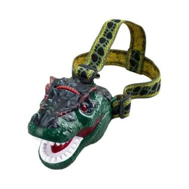 Imagem de Lanterna De Cabeça Infantil Dinossauro Com Projeção Removível, Brinque
