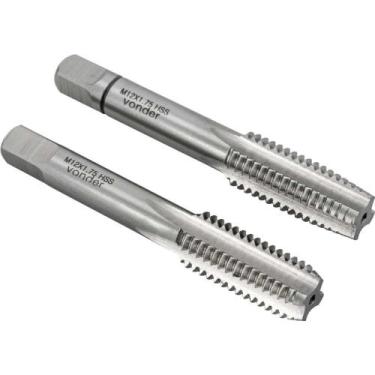 Imagem de Macho Manual de aço Rápido, M12 x 1,75 mm, Rosca MA, Jogo com 2 Peças,