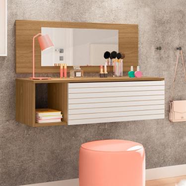 Imagem de Penteadeira Camarim Suspensa Joy com Espelho Painel Gaveta Peternella Moveis