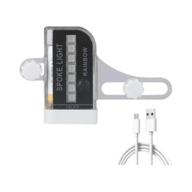 Imagem de Lanterna LED Recarregável Para Roda De Bicicleta, Luz De Segurança Par