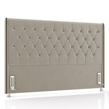 Imagem de Cabeceira Cama Box Casal Queen 160cm Florenza P02 Veludo Bege - Mpozenato