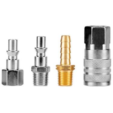 Imagem de Jogo de Conector Engate Rápido e Rosca 1/4'' NPT 4 Peças 5701655 Stels