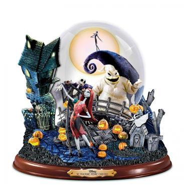 Imagem de Globo de Neve Musical Tim Burton The Nightmare Before Christmas com Base Rotativa e Luz...