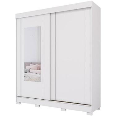 Imagem de Guarda Roupa Maragogi 2 Portas Correr Kit Espelho MDF - Panan, Branco