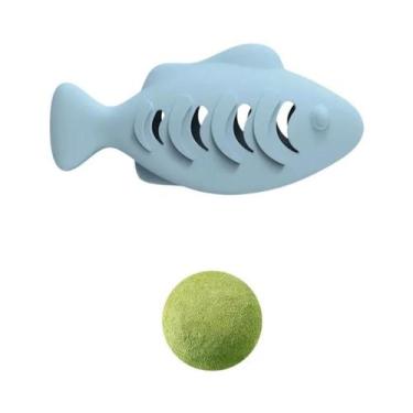 Imagem de Brinquedo Interativo De Silicone Em Formato De Peixe Para Gatos, Dispe