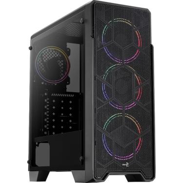 Imagem de Gabinete Gamer Aerocool Ore Saturn Preto Rgb Lateral Acrílico