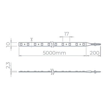 Imagem de Fita De Led Stella Eco Com 5 Metros 10w 12v 3000k Luz Amarela