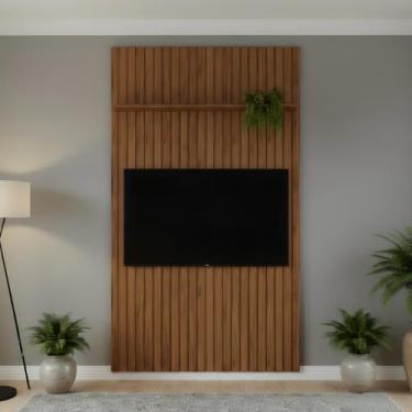 Imagem de Painel em MDF Ripado Para TV Até 60 Polegadas Freijó - Repleta