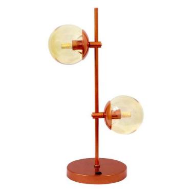 Imagem de Luminária De Mesa Twin Com Vidros Âmbar G9 + Lâmpadas LED - I9LED Ilum