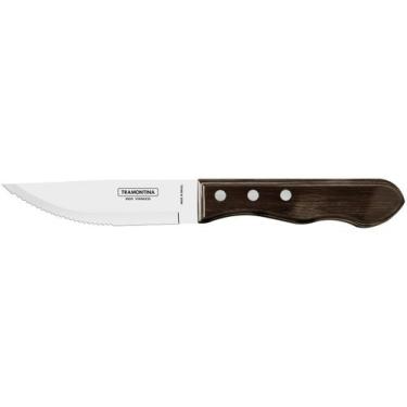 Imagem de Faca Para Churrasco Jumbo 5 Inox Polywood Cabo Madeira Marrom Tramonti