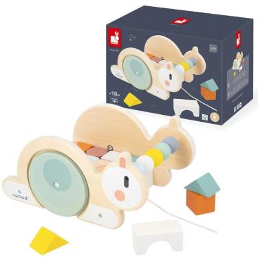 Imagem de Brinquedo de Puxar Caracol com Encaixe Sweet Cocoon Janod Madeira Infantil Educativo