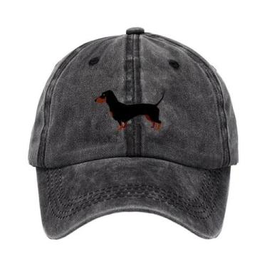 Imagem de Boné De Beisebol Unissex Ajustável Com Desenho Retrô De Dachshund Para