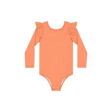 Imagem de Maiô Infantil Manga Longa FPS +50 Quimby, Laranja, 12