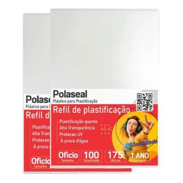 Imagem de Polaseal Ofício 200 un Plástico Plastificação 0,07 175Mic - Cassmar 