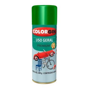 Imagem de Spray Metálico Verde Amazonas Colorgin Uso Geral - 400ml - Alta Resistência E Secagem R...
