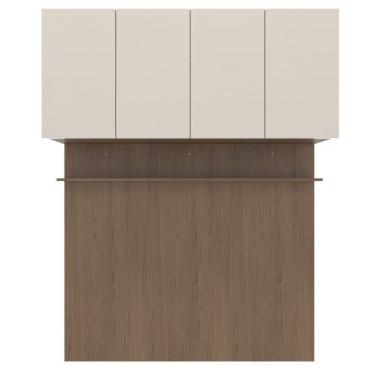 Imagem de Módulo Ponte Aéreo para Quarto de Casal Lugano 140 com 4 Portas em MDP 147,7CM Avelã-ca...