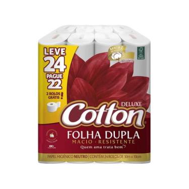 Imagem de Papel Higiênico Folha Dupla Cotton Neutro Deluxe 24 Rolos 30m