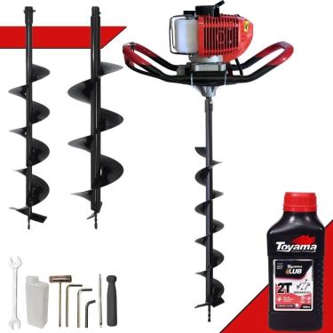 Imagem de Perfurador de Solo GD520B à Gasolina 52CC 2,2HP com Brocas 80x10CM 80x15CM Vermelho Anmax