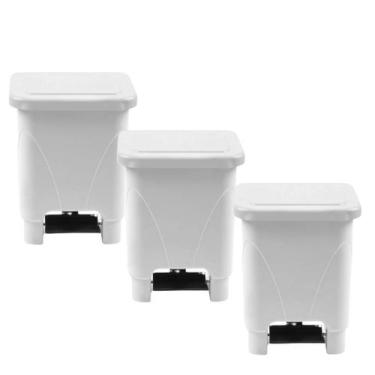 Imagem de Kit 3 Lixeira Com Pedal 15 Litros Para Cozinha Banheiro Hospital Cor B