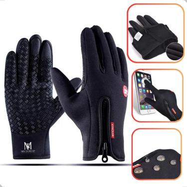 Imagem de Luva para Moto e Ciclismo Modelo 1 m Impermeável com Tela Sensível ao Toque Térmica Preto OEM