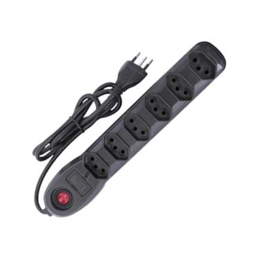 Imagem de Filtro De Linha Com 6 Tomadas 1m Bivolt Preto Megatron