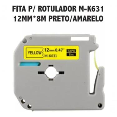 Imagem de Kit 2x Fita Rotuladora Mk-631 Amarela Letra Preta Compatível Amarelo Letra Preta