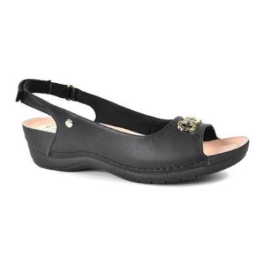 Imagem de Sandália Campesi Comfort Salto Baixo Feminina Preta-Feminino