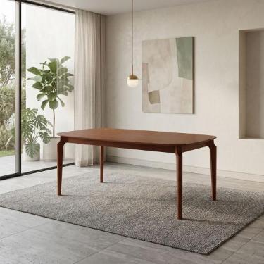 Imagem de Mesa Denver 200cm Laminada com Pes Madeira Macica para Sala de Jantar 