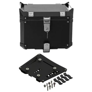 Imagem de Baú Bauleto de Alumínio Preto 43 L + Base Universal Bráz - Bráz Acessó