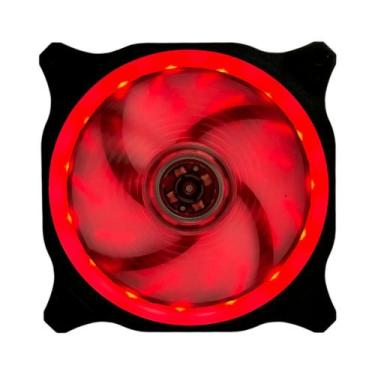 Imagem de Cooler Fan Gamer 120mm LED Vermelho Molex 12V BRX Preto