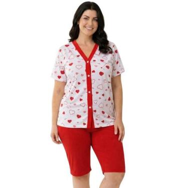 Imagem de Pijama Feminino Pescador Aberto na Frente Manga Curta Senhora Verão Be